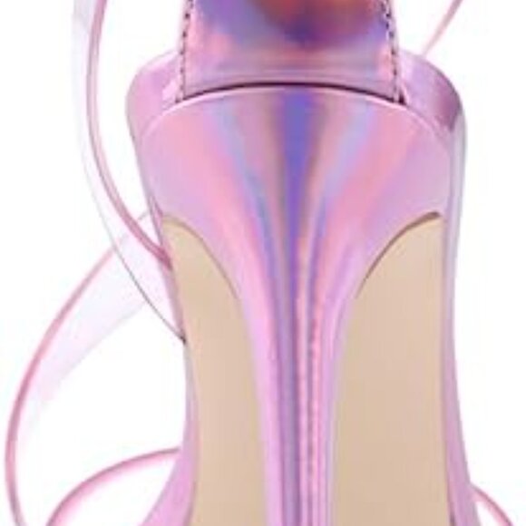 Guess Womens CASILDA Stilettos Ankle Strap Pumps  Light Purple 9.5M - Picture 4 of 6
